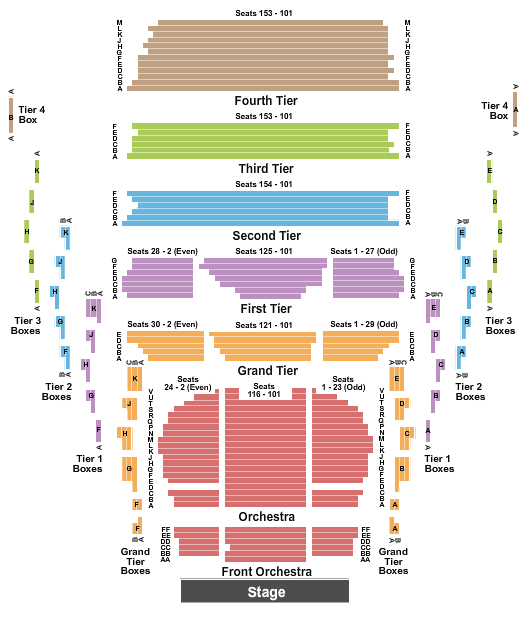 New Jersey Performing Arts Center - Prudential Hall Seating Chart