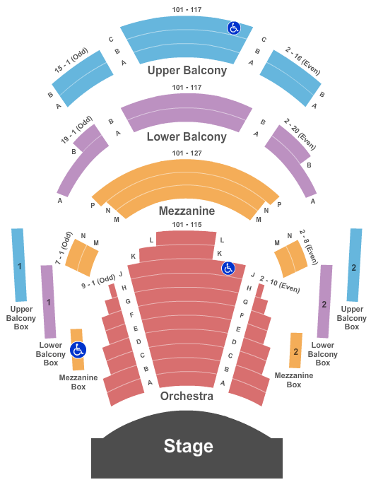 ASNMSU Center for the Arts End Stage Seating Chart