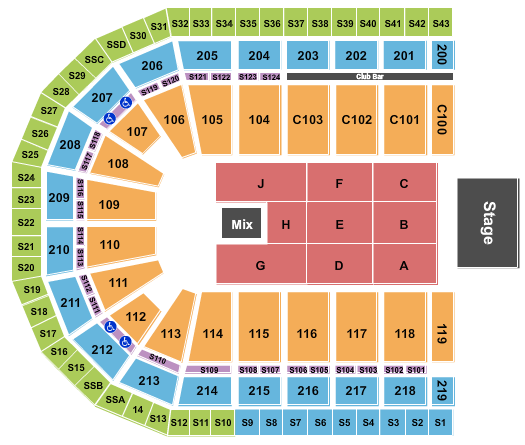 NOW Arena Elevated Worship Seating Chart