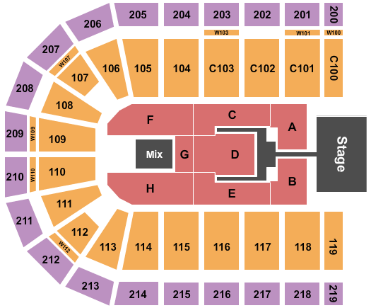 seating chart for NOW Arena - TobyMac - eventticketscenter.com