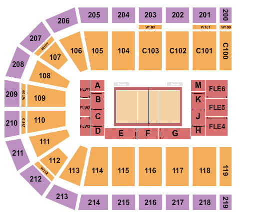 NOW Arena Volleyball Seating Chart