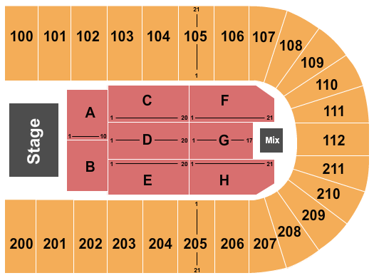 NRG Arena Next Event Seating Chart