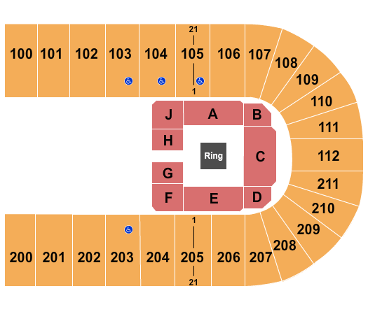 NRG Arena Ring of Honor Wrestling Seating Chart