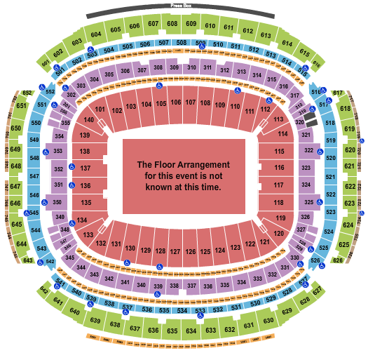 NRG Stadium Generic Floor Rows Seating Chart