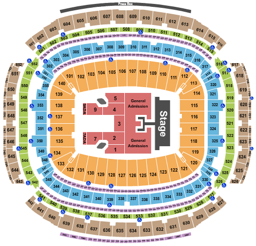 NRG Stadium (Formerly Reliant Stadium) Seating Chart