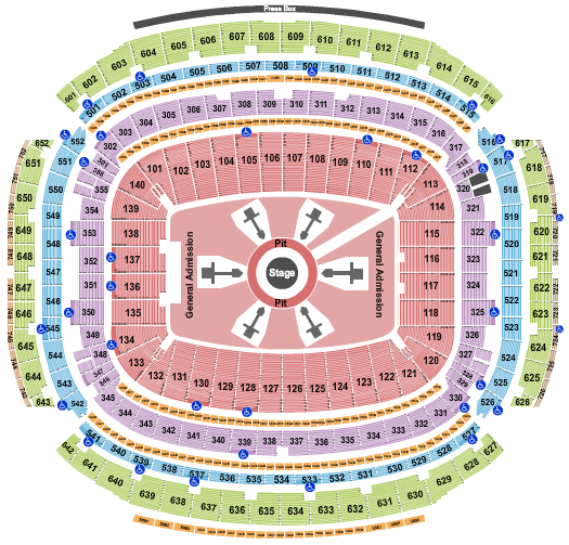 NRG Stadium (Formerly Reliant Stadium) Seating Chart