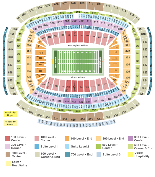 NRG Stadium 2017 - Superbowl 51-IntZone Seating Chart