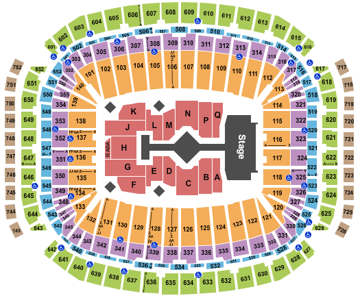 seating chart for NRG Stadium - Taylor Swift 2023 - eventticketscenter.com
