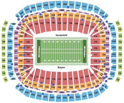 NRG Stadium 2018 Texas Bowl Seating Chart