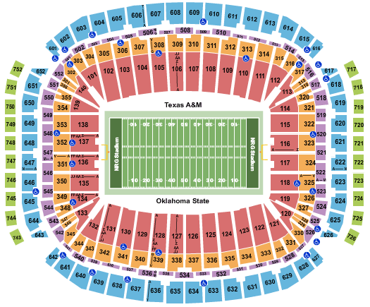 NRG Stadium 2019 Texas Bowl Seating Chart