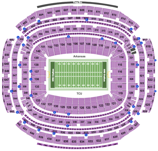 NRG Stadium 2020 Texas Bowl RW Seating Chart