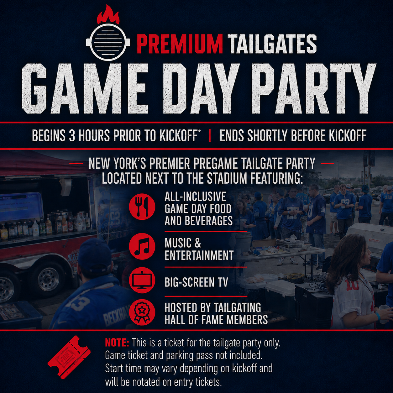 Premium Tailgate Party: Navy Midshipmen vs. Army West Point Black Knights