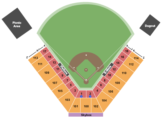 seating chart for Mirabito Stadium - Baseball - eventticketscenter.com