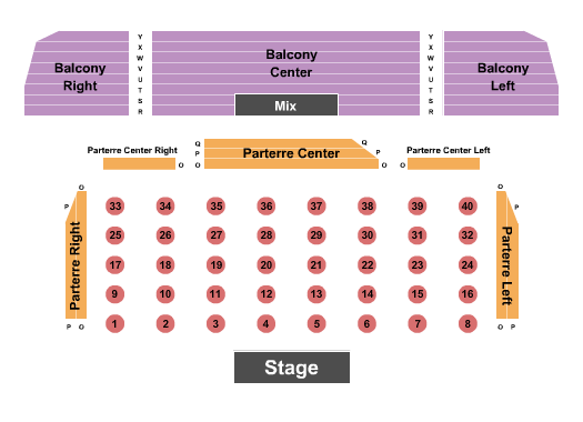 Nashua Center for the Arts Endstage Tables Seating Chart