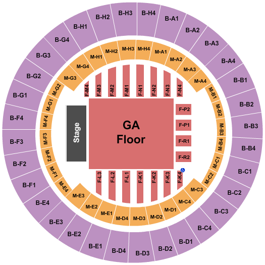 Nashville Municipal Auditorium Endstage GA Floor Seating Chart