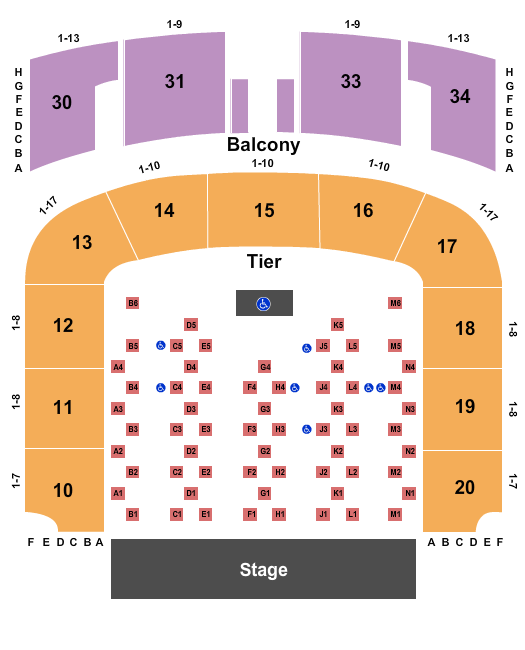 Tennessee Performing Arts Center - War Memorial Auditorium Cabaret Seating Chart