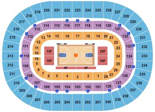 seating chart for Nassau Veterans Memorial Coliseum - Basketball - eventticketscenter.com