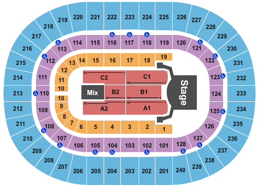 Nassau Veterans Memorial Coliseum Celine Dion 2020 Seating Chart