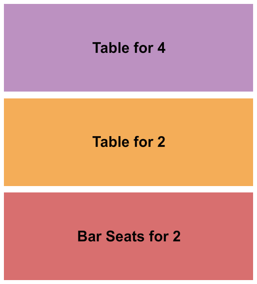 Natalie's Grandview Bar Seats & Tables Seating Chart