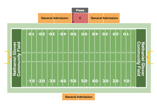 Nathaniel Glover Community Field & Stadium Football Seating Chart