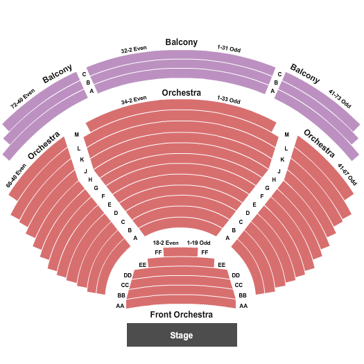 seating chart for Babs Asper Theatre at National Arts Centre - End Stage - eventticketscenter.com