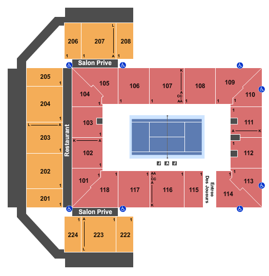 Rogers Court At IGA Stadium Tennis Seating Chart