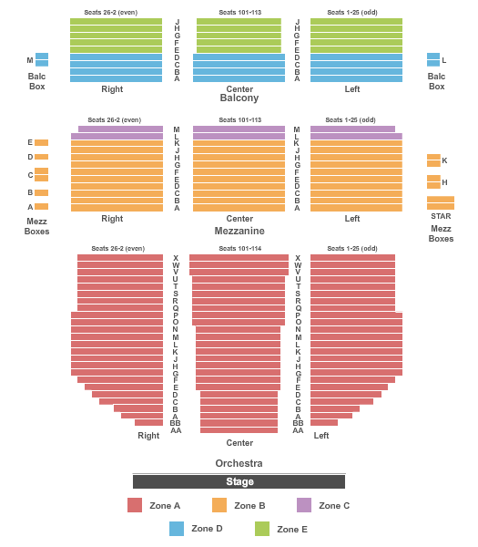 Washington National Theater Seating Chart