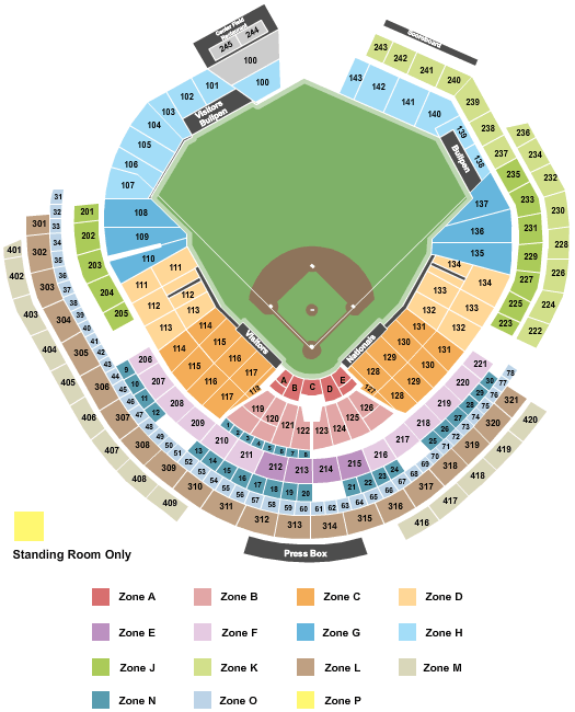 Nationals Park Baseball - IntZone Seating Chart