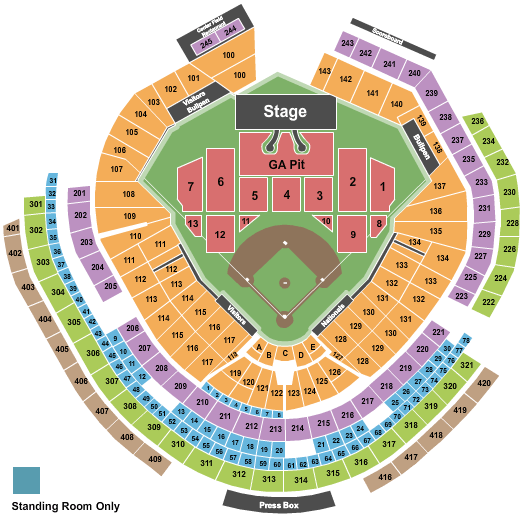 Nationals Park Zac Brown Band Seating Chart