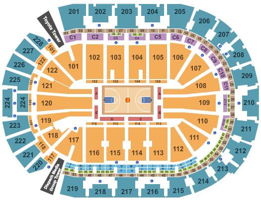 seating chart for Nationwide Arena - Basketball - eventticketscenter.com