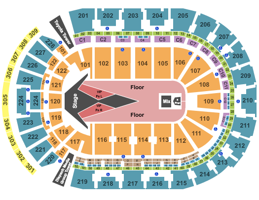 seating chart for Nationwide Arena - Carrie Underwood - eventticketscenter.com