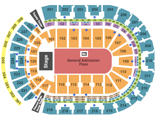 seating chart for Nationwide Arena - Endstage GA Floor 2 - eventticketscenter.com