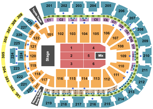 seating chart for Nationwide Arena - Joe Walsh - eventticketscenter.com