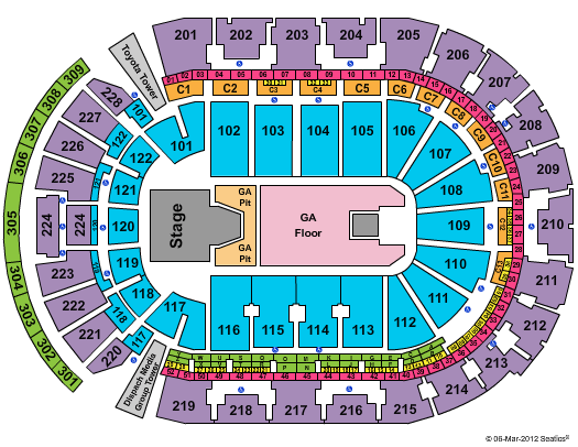 Nationwide Arena LMFAO Seating Chart