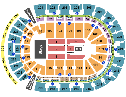 seating chart for Nationwide Arena - The Black Keys - eventticketscenter.com