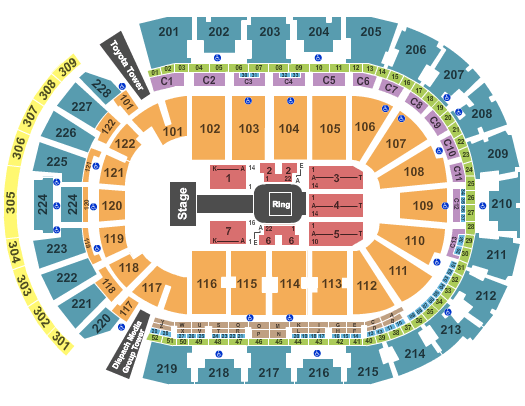 seating chart for Nationwide Arena - WWE - eventticketscenter.com