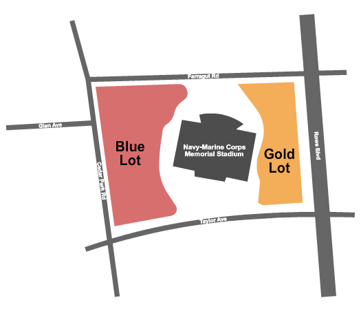 Navy Marine Corps Memorial Stadium Parking Lots Parking Seating Chart