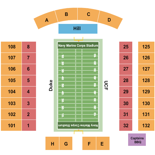 Navy Marine Corps Memorial Stadium Military Bowl 2022 Seating Chart