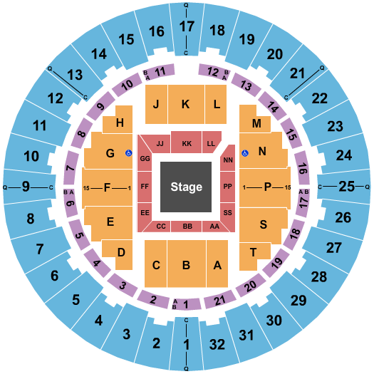 Neal S. Blaisdell Center - Arena Center Stage Seating Chart