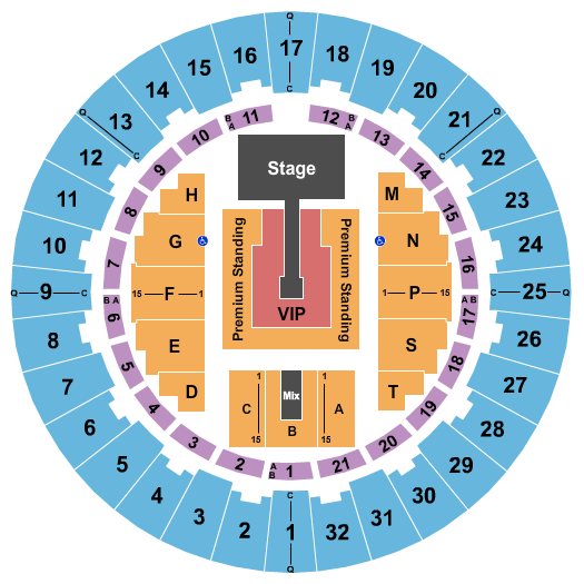 Neal S. Blaisdell Center - Arena Common Kings & Friends Seating Chart
