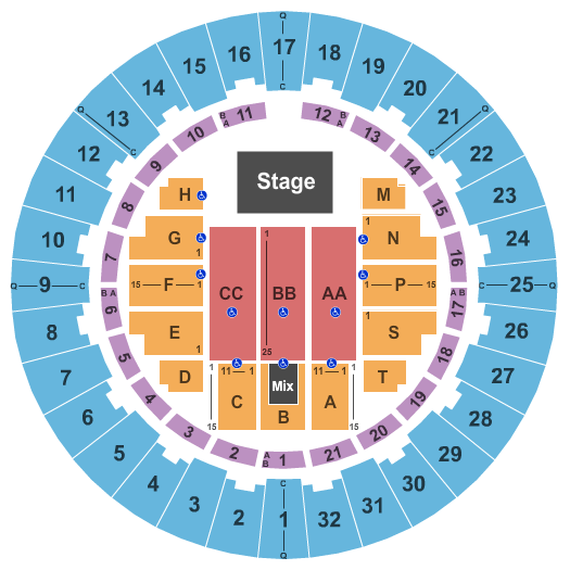 Neal S. Blaisdell Center - Arena Seating Chart
