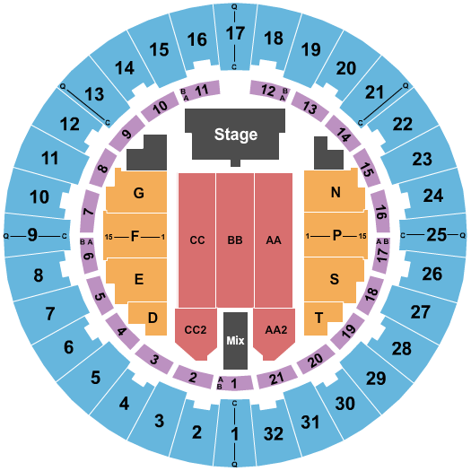 Neal S. Blaisdell Center - Arena Endstage 4 Seating Chart