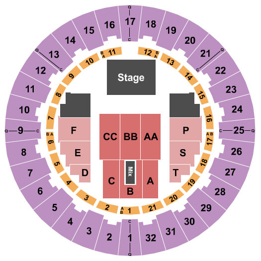 Neal S. Blaisdell Center - Arena Seating Chart