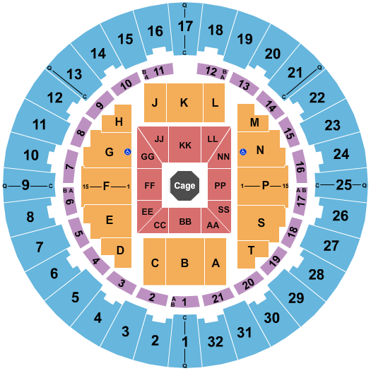 Neal S. Blaisdell Center - Arena Fight Night Seating Chart