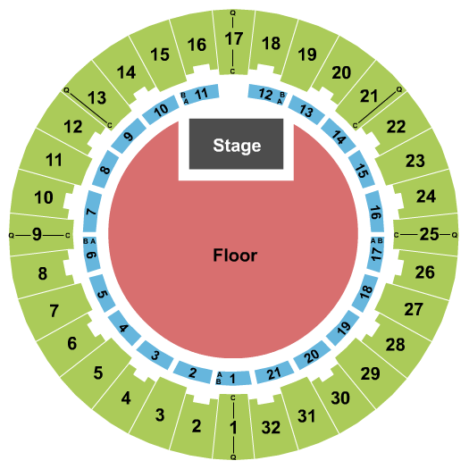 Neal S. Blaisdell Center - Arena GA Floor 2 Seating Chart