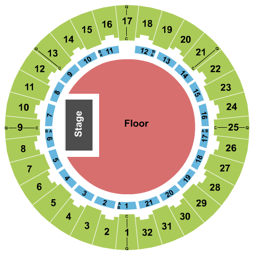 Neal S. Blaisdell Center - Arena General Admission Seating Chart
