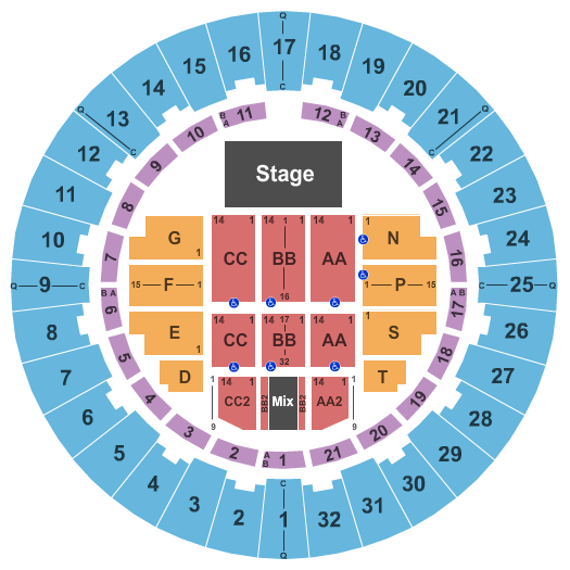 Neal S. Blaisdell Center - Arena Janet Jackson Seating Chart