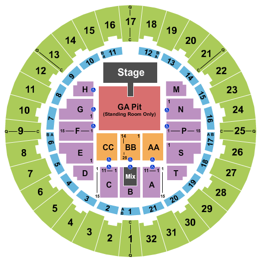 Neal S. Blaisdell Center - Arena Luke Bryan Seating Chart
