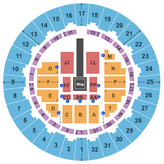 Neal S. Blaisdell Center - Arena Wrestling Seating Chart
