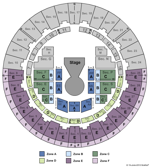 Neal S. Blaisdell Center - Arena Cirque Quidam - Zone Seating Chart